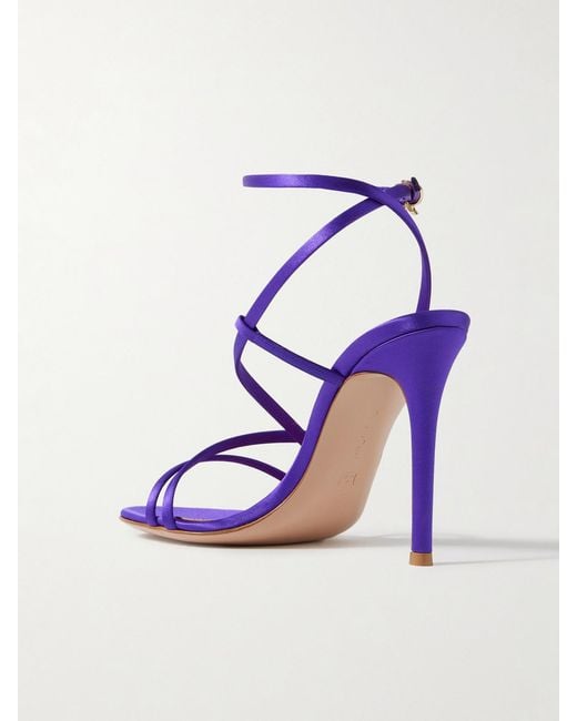 Gianvito Rossi Blue 105 Satin Sandals