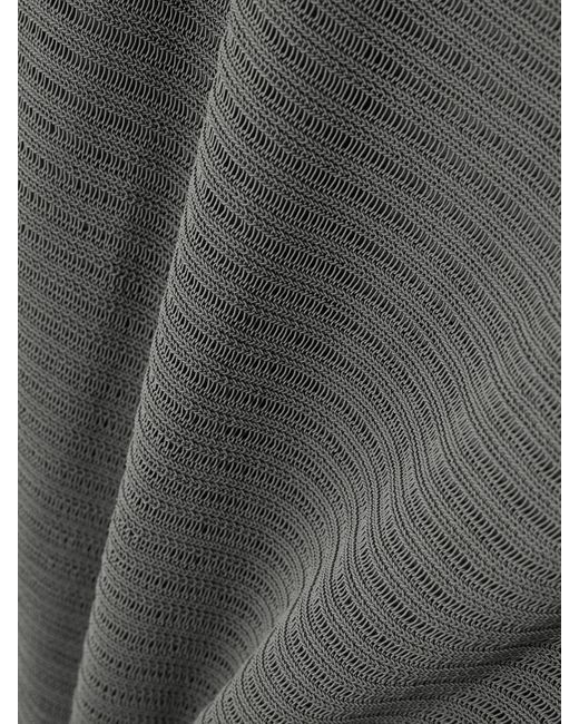 Alaïa Gray Geripptes Midikleid Aus Einer Baumwollmischung
