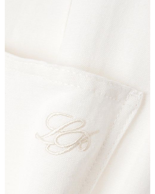 Loro Piana White Linen And Cotton-Blend Straight-Leg Pants