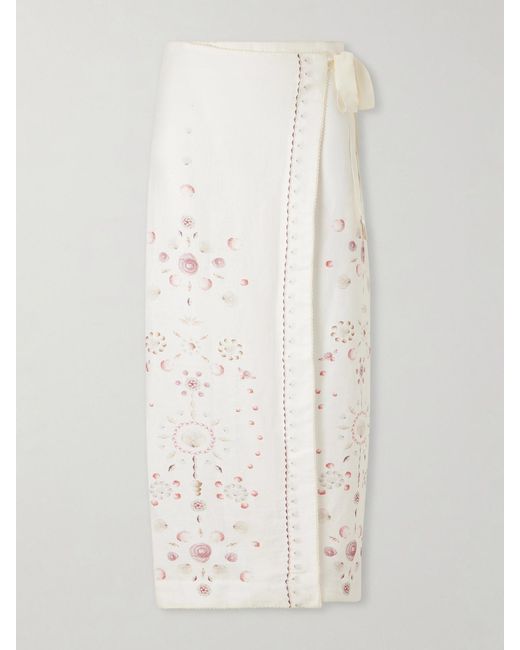 Agua Bendita Natural Litoral Playa Printed Linen Coverup