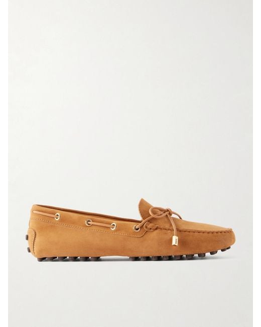 Tod's Brown Gommino Suede Loafers