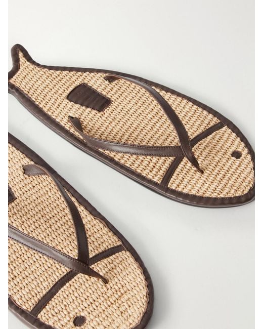 Staud Natural Fish Leather And Raffia Sandals