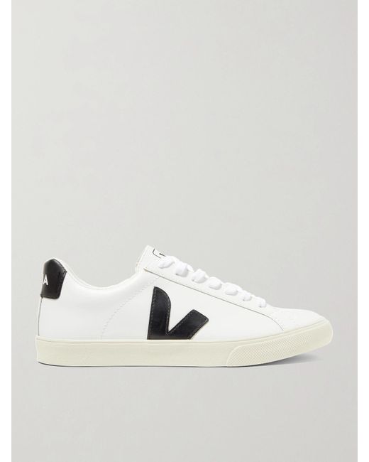 Veja Metallic Net Sustain Esplar Rubber-Trimmed Leather Sneakers