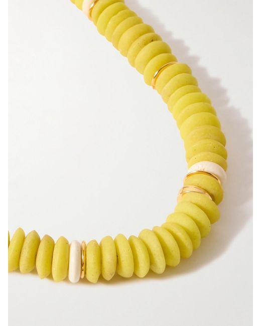 Lizzie Fortunato Yellow Laguna-Plated Beaded Necklace