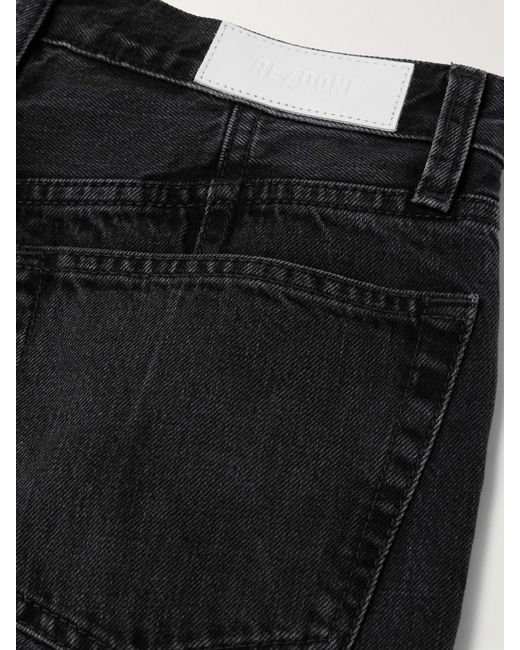 Re/done Black The Ollie Cropped Mid-Rise Straight-Leg Jeans