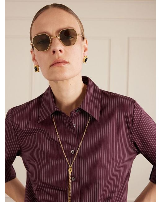 Jacques Marie Mage Green Verlaine Round-Frame-Tone Sunglasses