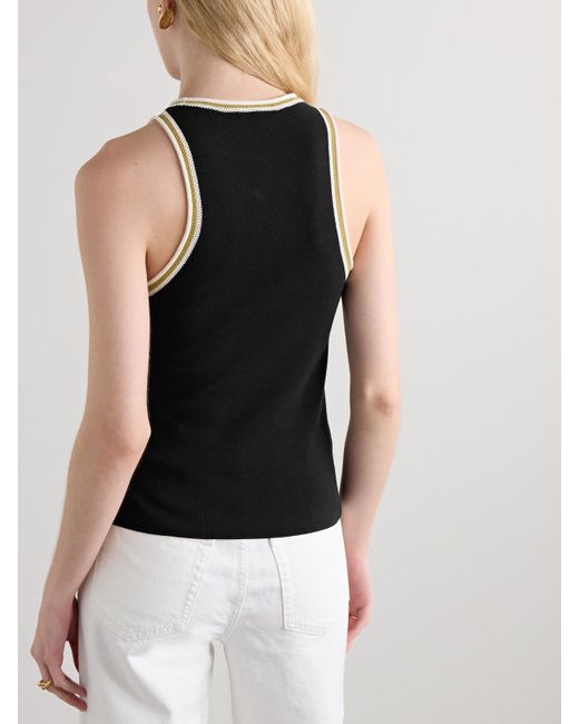 A.L.C. Black Nelly Tanktop Aus Twill Aus Einer Baumwollmischung Mit Häkelbesätzen