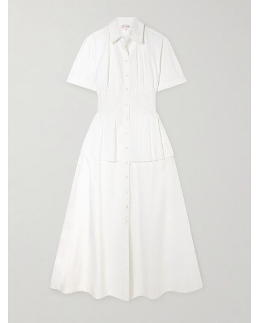 Rosie Assoulin White Boogie Woogie Bugle Boy Maxi-Hemdblusenkleid Aus Baumwollpopeline