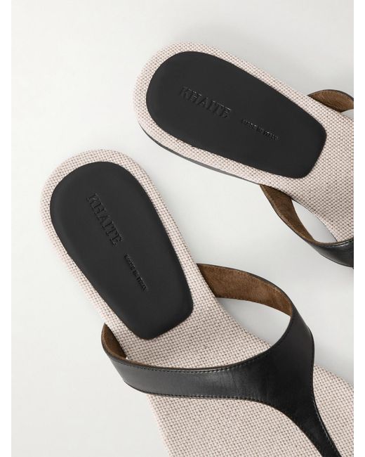 Khaite Green Archer Leather Sandals