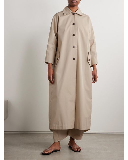Kallmeyer Natural Tavi Pleated Cotton-Blend Twill Trench Coat