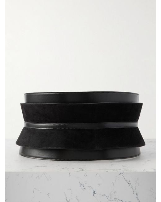 Alaïa Black Leather And Suede Waist Belt