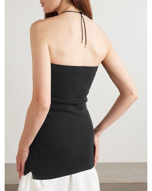 Totême Black Stretch-Knit Bandeau Top