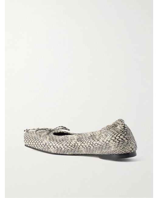 Jacquemus Multicolor Snake-Effect Leather Ballet Flats
