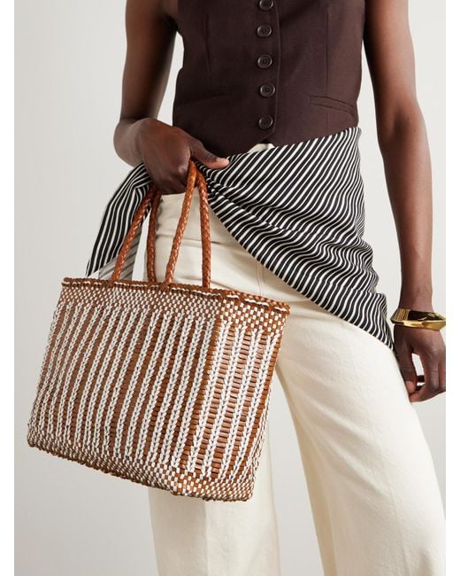 Dragon Diffusion White Bali Basket Tote Aus Geflochtenem Leder