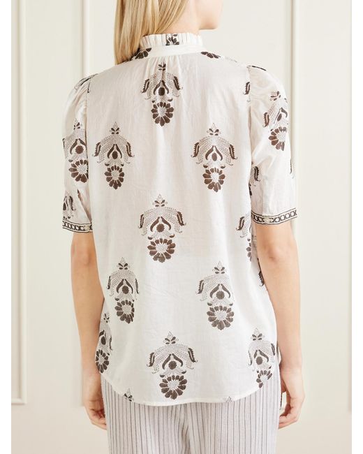 Alix Of Bohemia Natural Winnie Java Cactus Printed Cotton-Voile Shirt