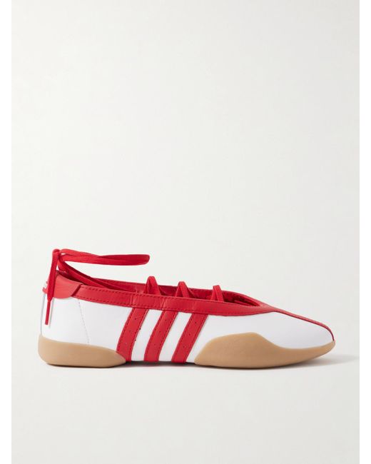 Adidas Originals Red Taekwondo Mei Ballet Sneakers Aus Leder