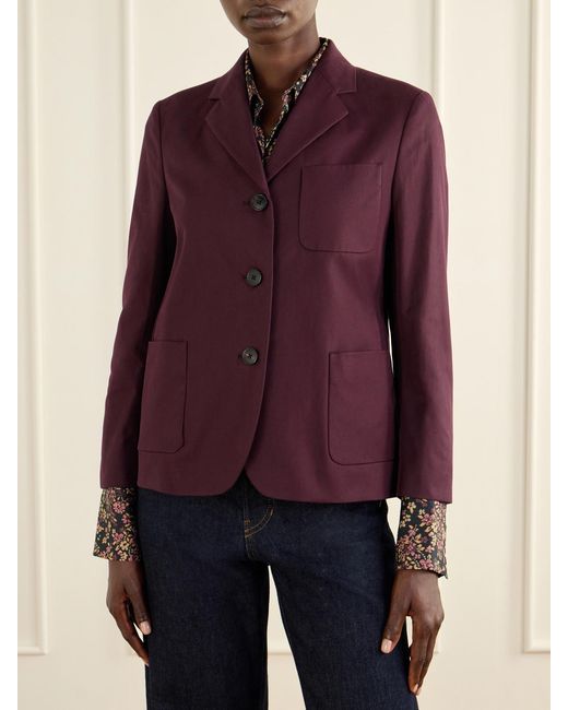 Dries Van Noten Purple Cotton-Twill Blazer