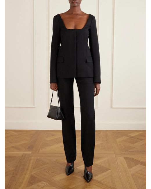Calvin Klein Black Camille Wool-Twill Jacket