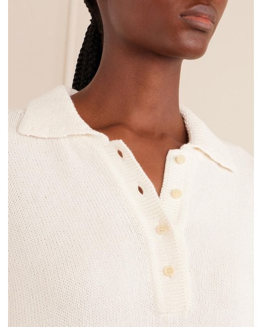 Kallmeyer White Chessy Cotton And Wool-Blend Polo Sweater