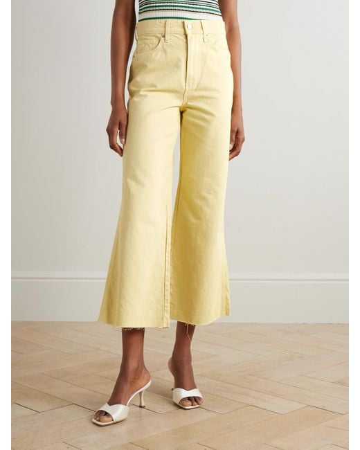 Veronica Beard Yellow Taylor High-Rise Flared Jeans