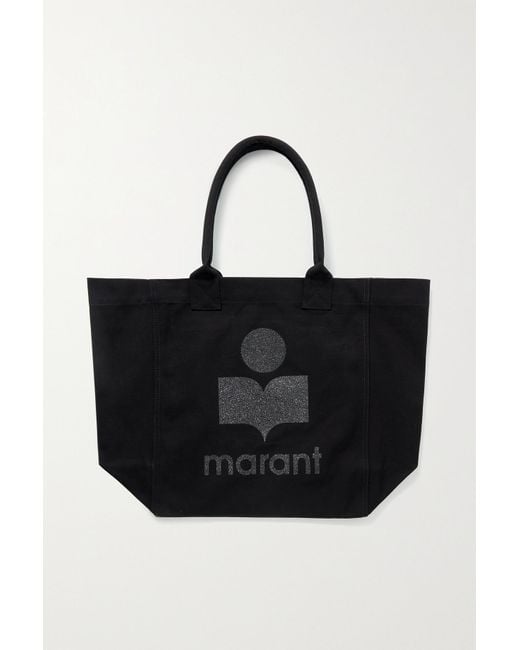 Isabel Marant Yenky Glittered Cottoncanvas Tote in Black Lyst