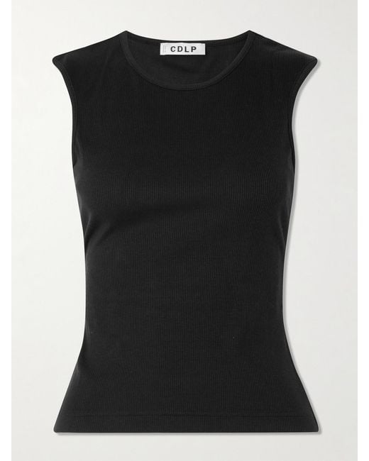 CDLP Black Ribbed Tencel Lyocell-Blend Jersey Tank