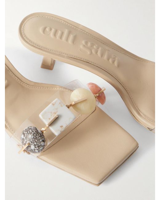 Cult Gaia Natural Laguna Mules Aus Pvc Mit Steinen