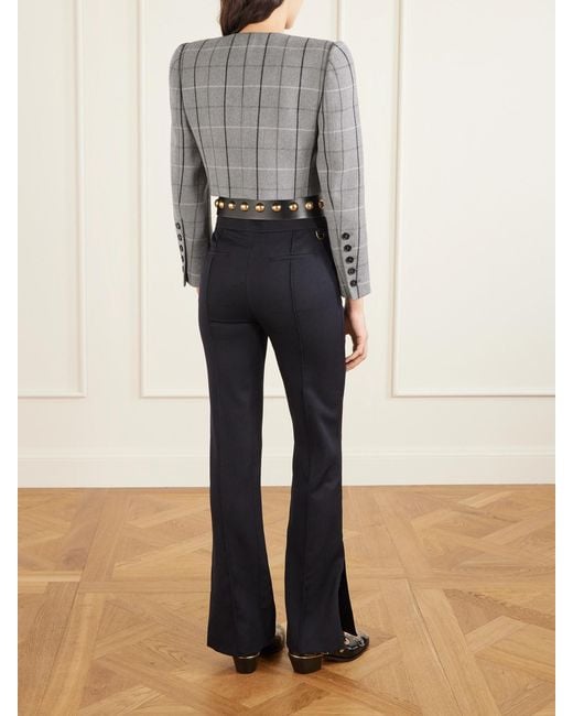 Veste À Double Boutonnage Raccourcie En Laine À Carreaux Chloé en coloris Gray