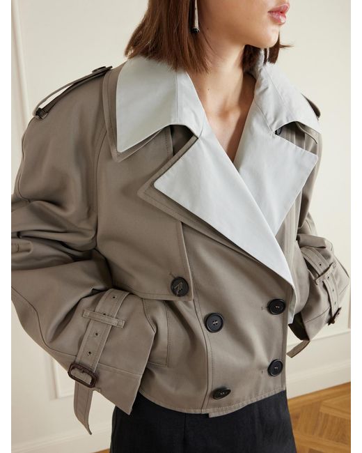 The Attico Natural Double-Breasted Trench Coat