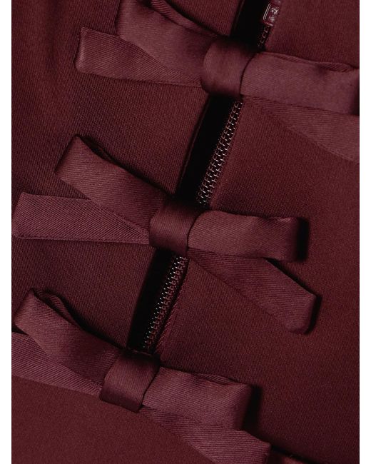 Rebecca Vallance Purple Cutout Bow-Detailed Duchesse-Satin Halterneck Midi Dress