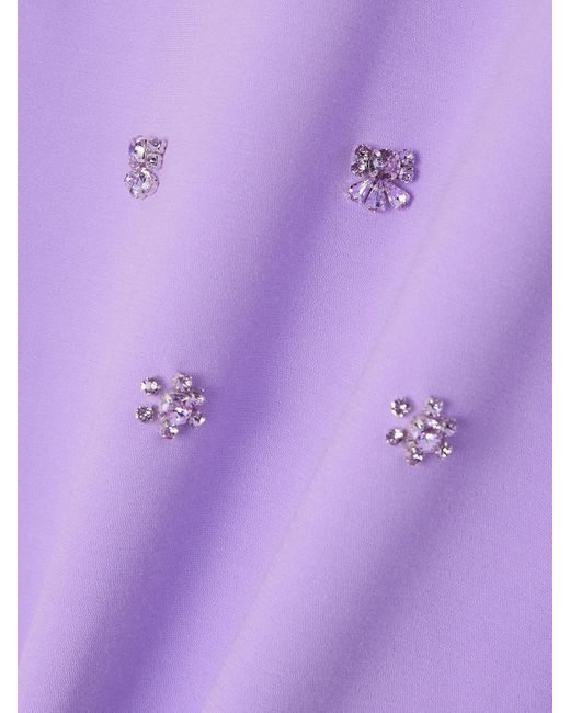 Huishan Zhang Purple Tilda Embellished Recycled-Crepe Gown