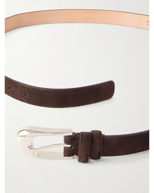 Khaite Brown Dome Suede Belt