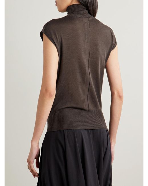 Rick Owens Black Wool Turtleneck Sweater