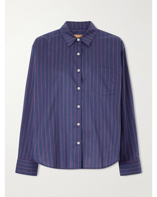 Jamie Haller Blue Weekend Striped Cotton Shirt