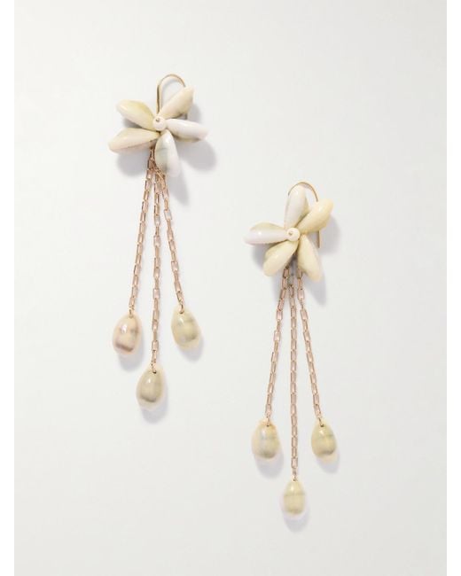 Boucles D'Oreilles En Métal Doré Et Coquillages Noki Isabel Marant en coloris Natural