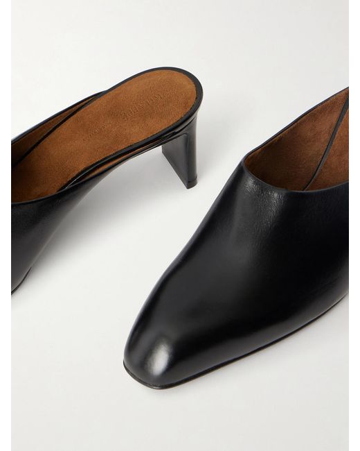 Khaite White Colt Leather Mules