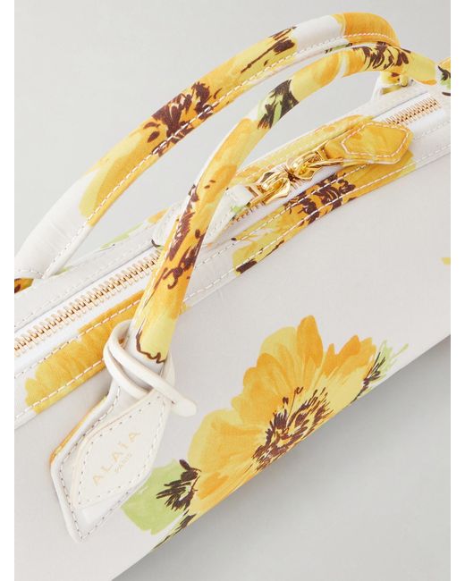 Alaïa Metallic Le Teckle Floral-Print Leather Clutch