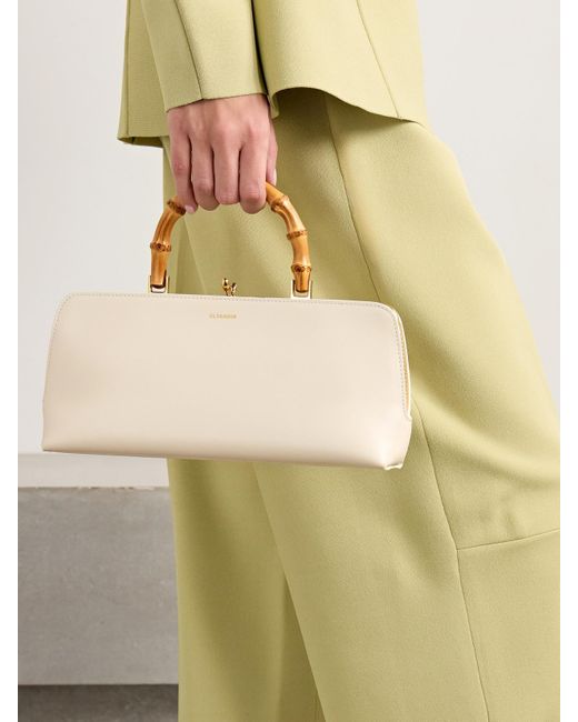 Jil Sander Natural Goji Tote Aus Leder Und Bambus