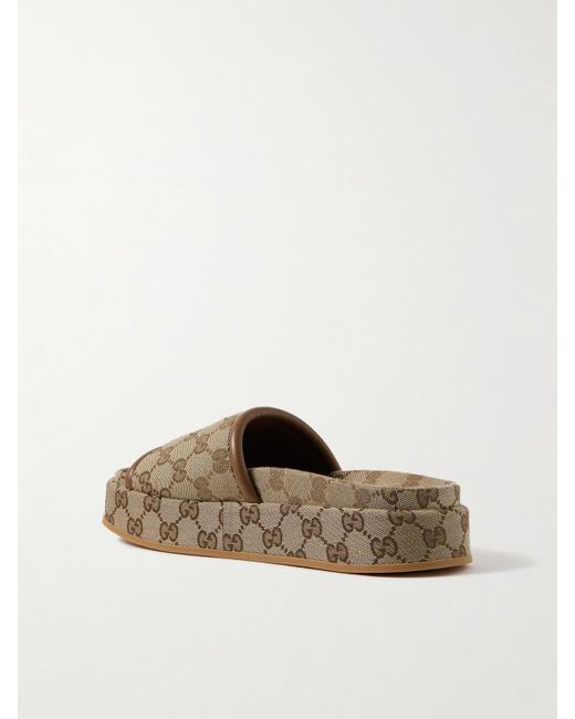 Gucci Brown Damensandale Mit Plateausohle Und Gg, Größe
