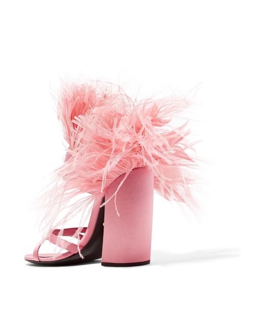 Womens Pink Feather Sandals Ostrich Hair Decoration Fur Thin High Heel  Sandals Dance Shoes for Party 3544  AliExpress