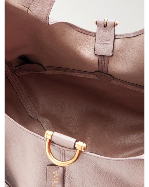 Chloé Pink Balloon Leather-Trimmed Suede Tote Bag