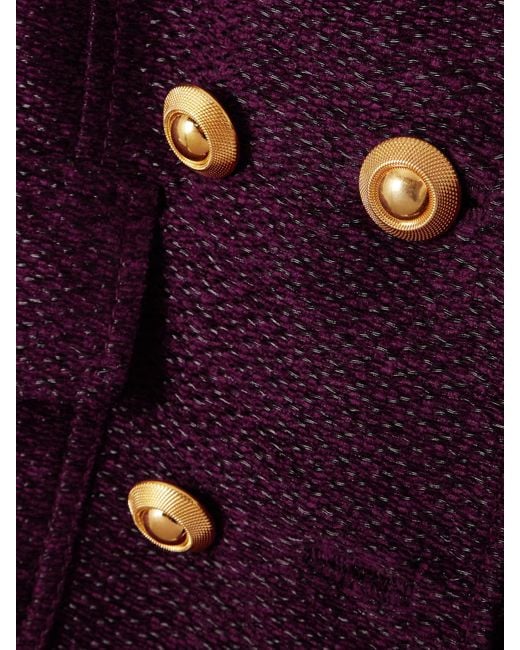 Tom Ford Purple Doppelreihige Jacke Aus Metallic-Tweed