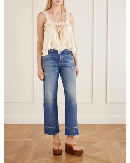 Chloé Brown Leather Platform Thong Sandals