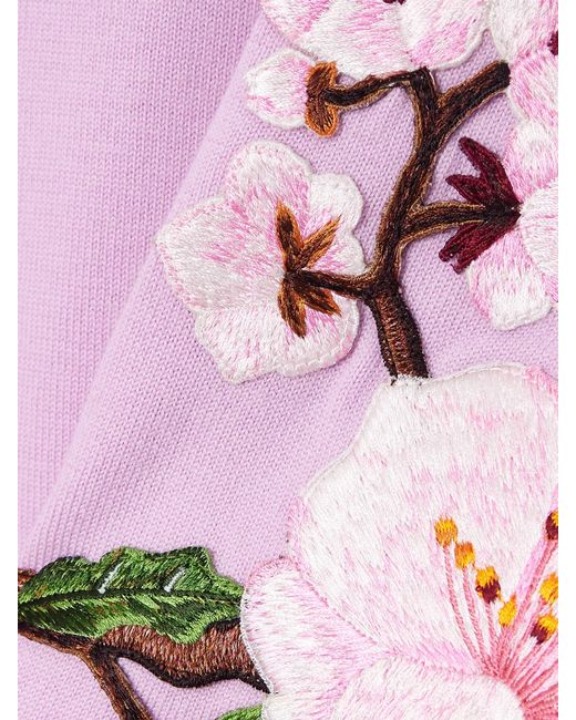 Oscar de la Renta Pink Appliquéd Wool Cardigan
