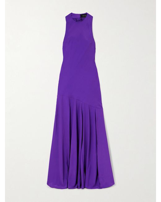 Simone Rocha Purple Crepe Halterneck Gown