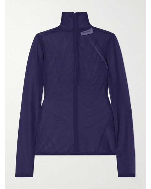 16Arlington Blue Isse Stretch-Jersey Turtleneck Top