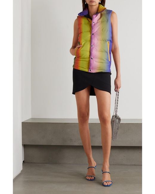 AGR Yellow Quilted Ombré Shell Down Vest