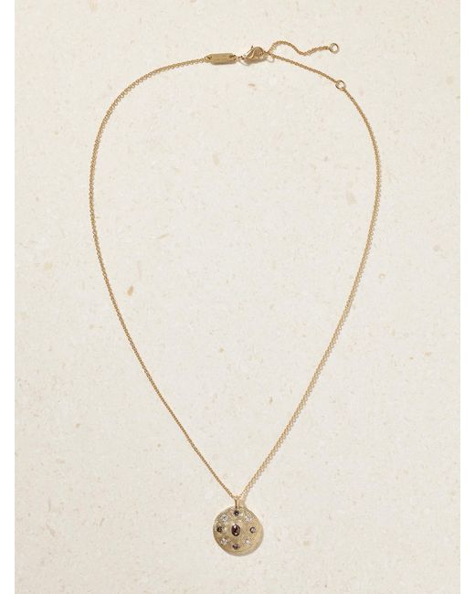 De Beers London Natural Talisman Medal 18-Karat Diamond Necklace