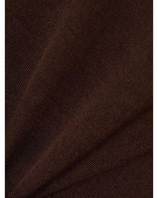 Pull À Col Roulé En Laine, Cachemire Et Soie Mélangés Saint Laurent en coloris Brown