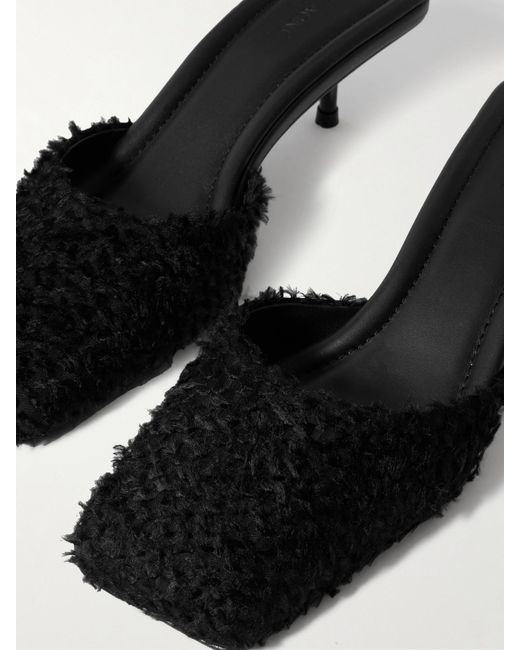 St. Agni Black Fleece Mules